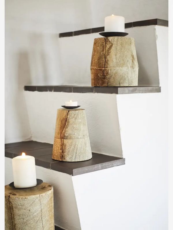 Recycled Wooden Candle Stands