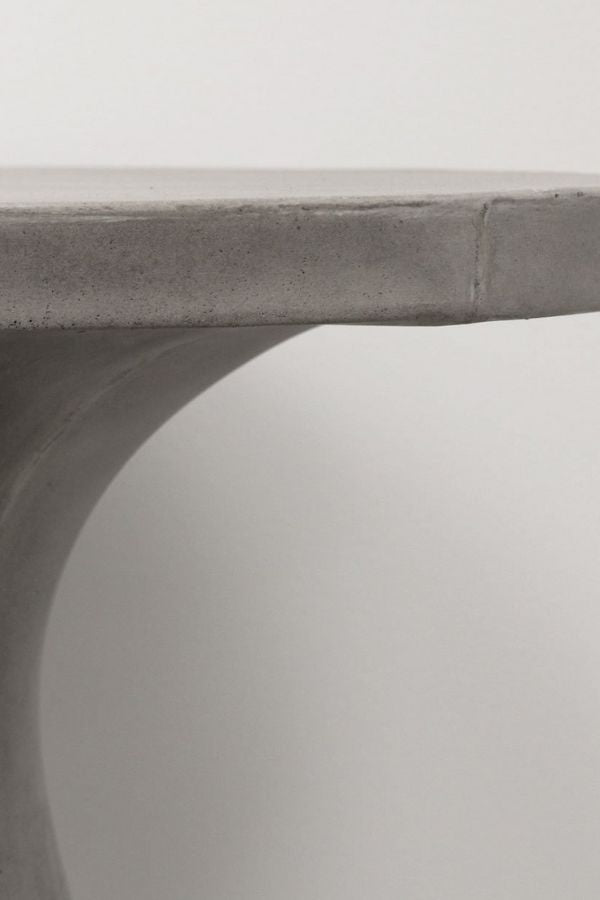 Corfu Concrete Pedestal Table - White + Grey