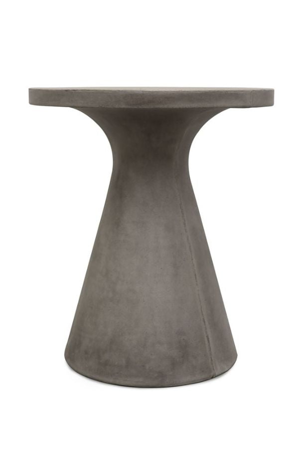 Corfu Concrete Pedestal Table - White + Grey