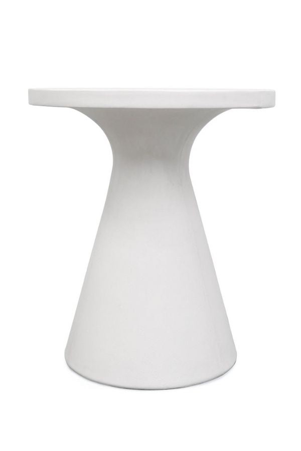 Corfu Concrete Pedestal Table - White + Grey