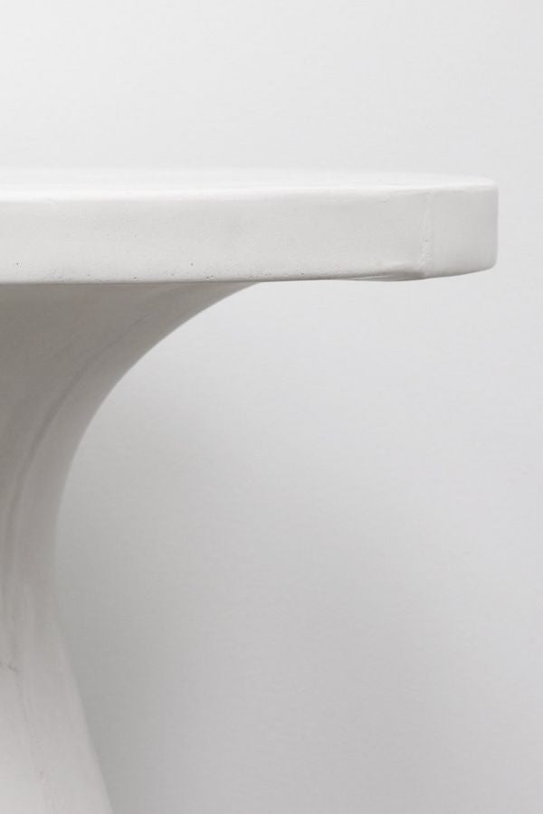 Corfu Concrete Pedestal Table - White + Grey