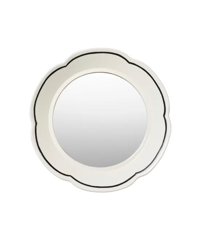 BROSTE Mirror Hilma Round - Off-White/Black