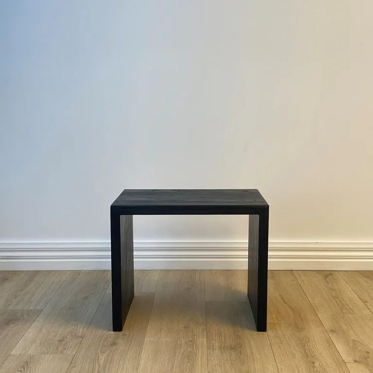 Recycled Elm side table Black