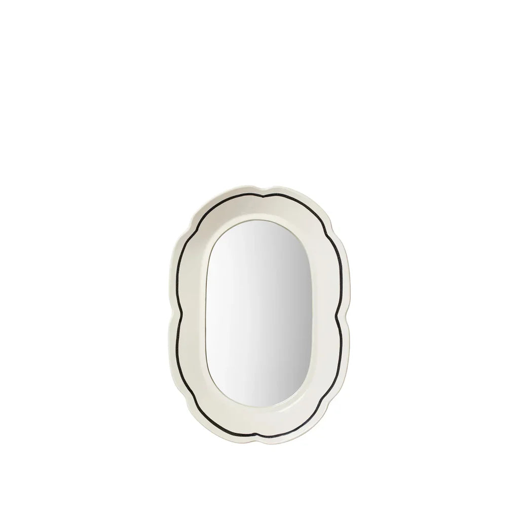 Mirror Hilma Oval-Off-White/Black