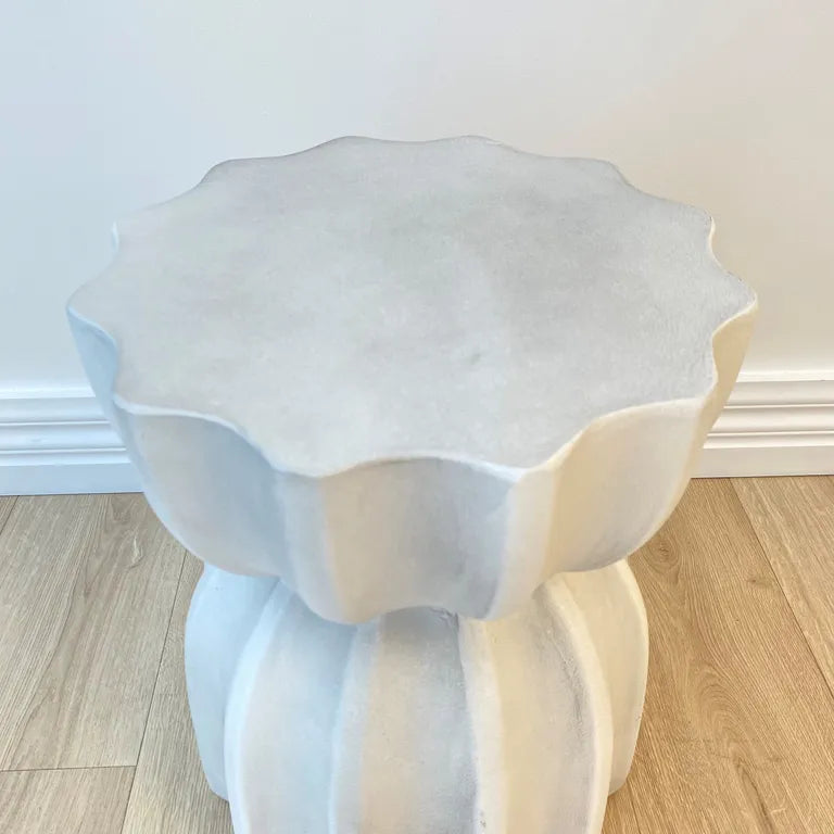 Fluted Side Table Stone