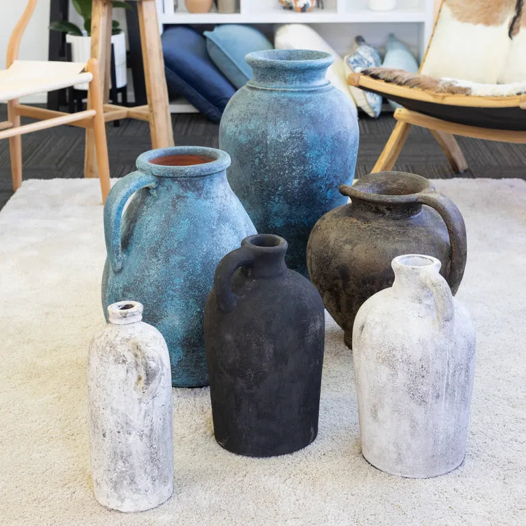 Terracotta Large Urn - Blue