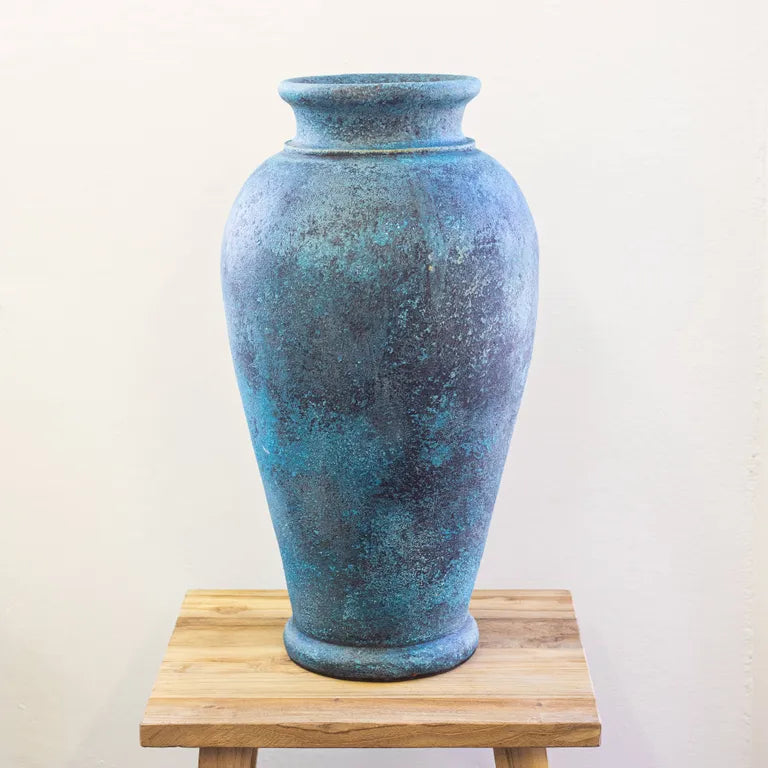 Terracotta Large Urn - Blue