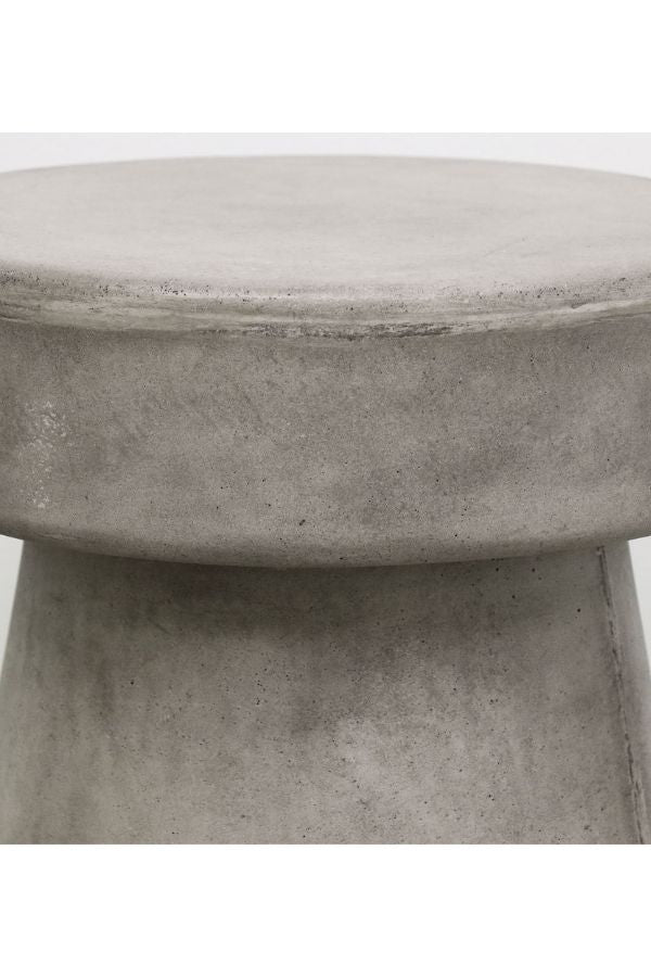 Mushroom Concrete Side Table / Stool - Grey + White