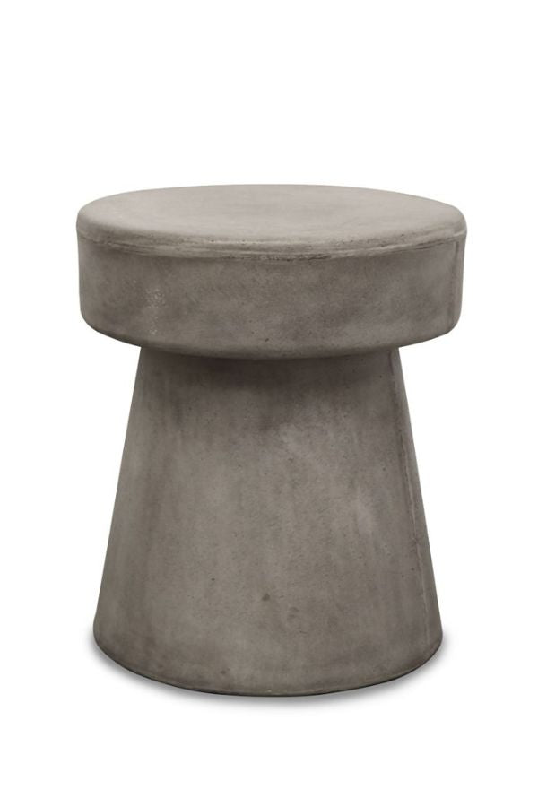 Mushroom Concrete Side Table / Stool - Grey + White