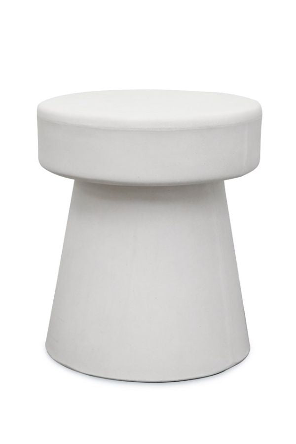 Mushroom Concrete Side Table / Stool - Grey + White