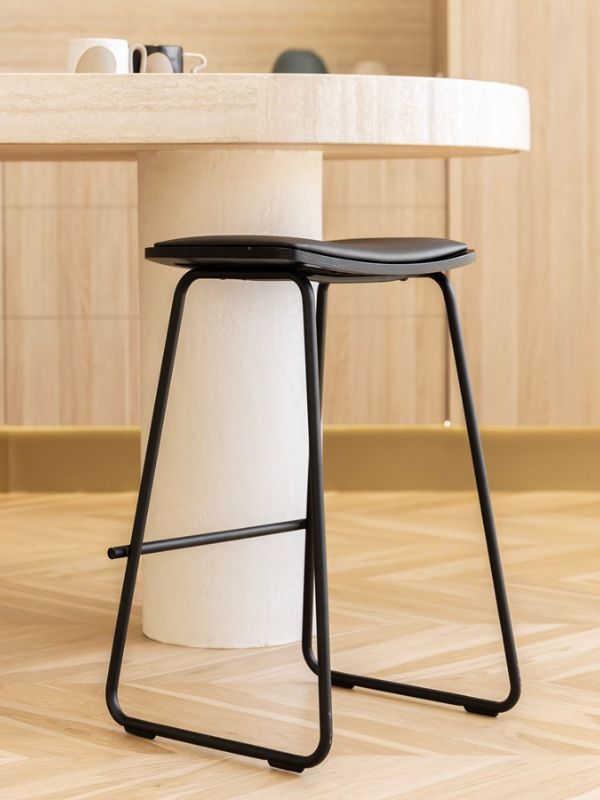 SS Barstool -Black + Natural