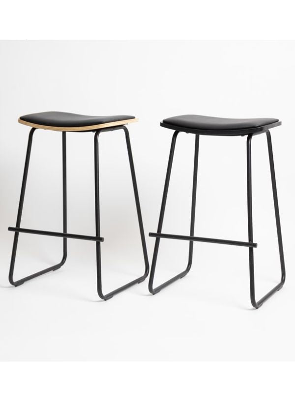 SS Barstool -Black + Natural