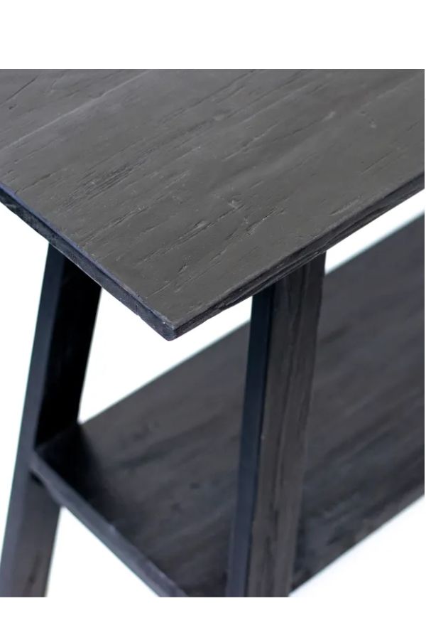 Reclaimed Teak Console - Black